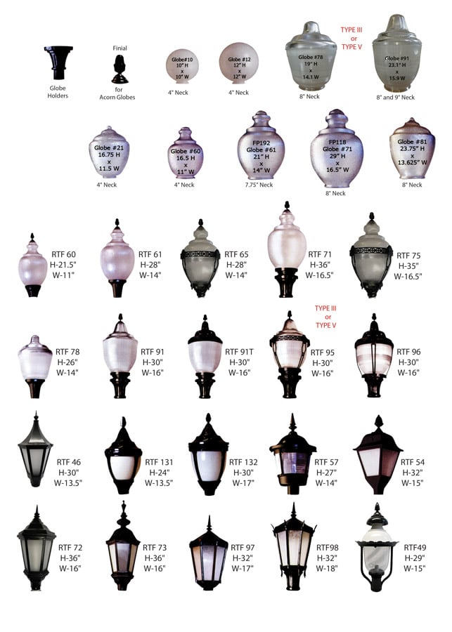 Lamp Post Globes Lights Replacement, Outdoor Light Fixture Replacement Globes